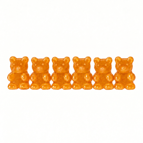 Oursons alignés orange doré